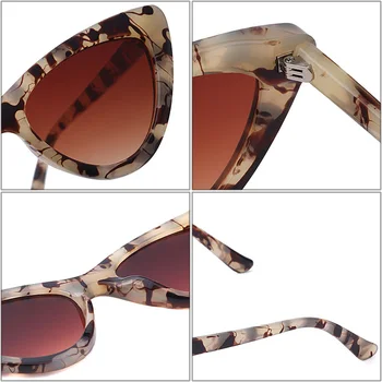 SHAUNA Fashion Mala Mačka Oči Ženske Retro sončna Očala Leopard Očala Odtenki UV400 Moških, Modra, Roza Očala za Sonce