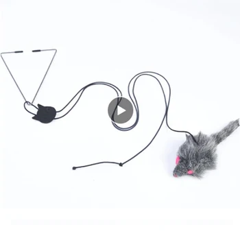 Mačka Igrač, Plišastih Black Miš Visi Vrata Tip Hišne Potrebščine Nič Vrv Zabava Zložljive Self-navdušena, Interaktivna Orodja