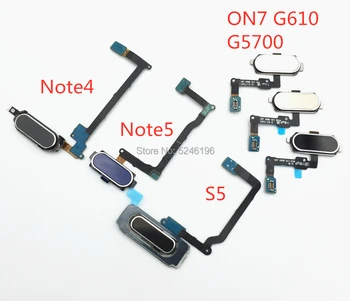 1pcs Vrnitev Domov Tipka Meni Tipka Prstnih Senzor Flex Kabel Za Samsung Galaxy Note 4 Opomba 5 S5 ON7 G610 G5700 Dotik Popravila