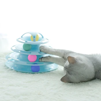 Hišnih Mačk Igrača Štiri Ravni Stolp Skladbe Disk Mačke Inteligence Zabaviščni Igrača za Mačke Žogo Usposabljanje Zabaviščni Ploščo Mačka Dodatki