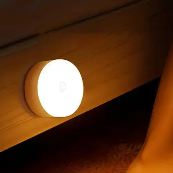 Brezžični Senzor Gibanja Svetlobe Led Nočne Luči Krog 6LED Detektor Stenske Dekorativne Svetilke Stopnišče, Garderoba Soba Oltarja Razsvetljavo