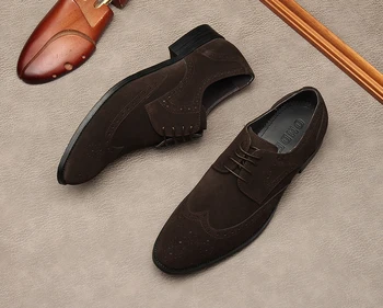 Antilop Oxford Čevlji Za Moške Pravega Usnja Priložnostne Čevlji Čipke Moda Formalno Čevlji Poročni Poslovnih Črno Obleko, Čevlji Moški 21024