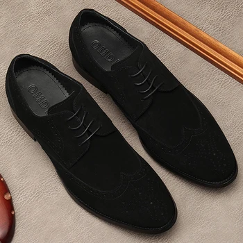 Antilop Oxford Čevlji Za Moške Pravega Usnja Priložnostne Čevlji Čipke Moda Formalno Čevlji Poročni Poslovnih Črno Obleko, Čevlji Moški