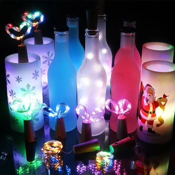 2M 20 LED Steklenico Vina Luči Plute Garland DIY LED Plute Obliko Srebro Bakrene Žice Pisane Pravljice Mini Niz Osvetlitev(z baterijo)