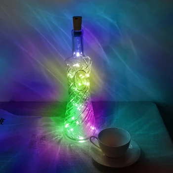 2M 20 LED Steklenico Vina Luči Plute Garland DIY LED Plute Obliko Srebro Bakrene Žice Pisane Pravljice Mini Niz Osvetlitev(z baterijo)