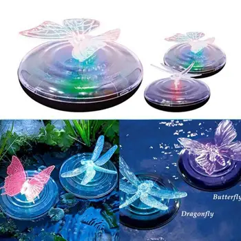 Božična Dekoracija Solarna Led Float Sijalka RGB Barvni Spremembe Metulj Dragonfly Oblike, Zunanji Vrt, Bazen z Vodo Dekoracijo Svetlobe
