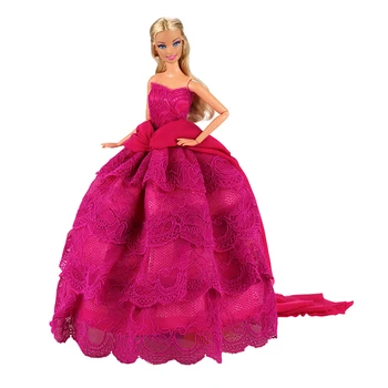 Barwa Lutka Moda Dodatki, Lep Ročno izdelan Rose Rdeče barve Multi-layer Luksuzno Obleko Za Barbie je Najboljši Princess Dekle Darilo za Rojstni dan