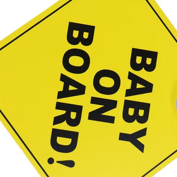 1PC Baby On Board VARNOST Okno Avtomobila Sesalni Rumen ODSEVNI Opozorilni Znak 12 CM Accesorios 21377