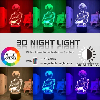 3D, Anime Napad Na Titan Noč Svetlobe USB Touch Akril namizne Svetilke Za Dom Soba Otrok Darilo 7/16 Barva Ustvarjalne Kul Luči 21450