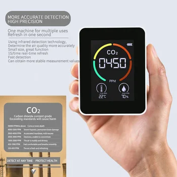 CO2 Meter Kakovosti Zraka Monitor Detektor Ogljikovega Dioksida Večnamensko Zraku, Detektor Inteligentni Kakovost Zraka Onesnaženje Zraka Monitor