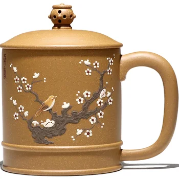 Dve 】 yixing slekel rude vijolično pesek skodelico čiste ročno domači čaj pokal blato magpie na vejo 450 cc