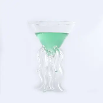 Hobotnica Cocktail Steklo, Prozorno Meduze Stekleni Pokal Sok Kozarec Kelih Erlenmajerico Vino, Kozarcem Penine