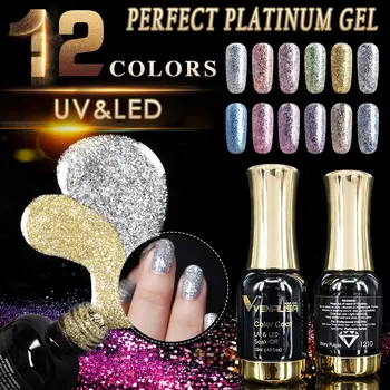 VENALISA Super Color Gel Barve, Kristalno Lak CANNI Nail Art Bleščice Pearl Diamanti Soak off Platinum UV LED Gel za Nohte,