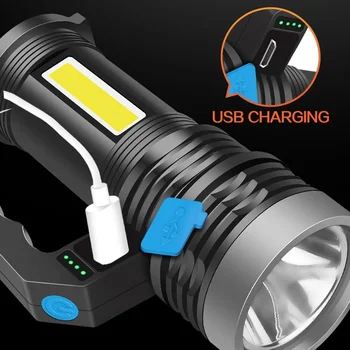 Močna Led delovna Lučka Vodotesna Svetilka COB Prenosni Ročno Svetlobe USB Delo Svetlobe, Baklo s Stransko Svetlobo Iskalnim