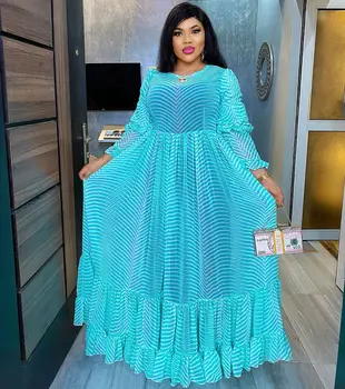 Abaya Dubaj Afriške Design Svoboden Haljo Halje Gumbi Muslimansko Obleko Lady Stranka Multicolor Modro Nebo, American Oblačila 22027