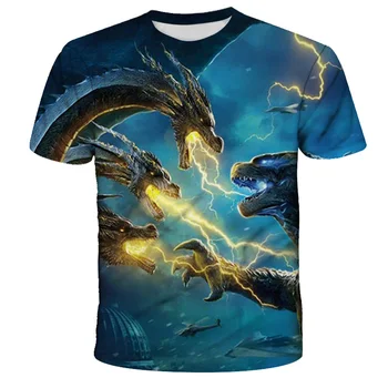 Svetovni Vojni King Kong Godzilla-otroška T-shirt 3D Oblikovalec Fant/Dekle Oblačila Poletje T-shirt Street Hladen T-shirt Otroci Oblačila