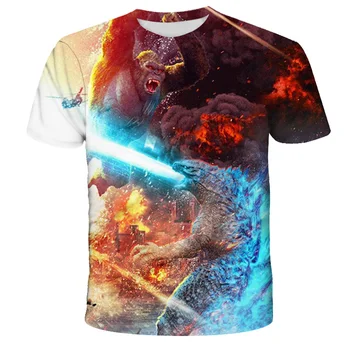 Svetovni Vojni King Kong Godzilla-otroška T-shirt 3D Oblikovalec Fant/Dekle Oblačila Poletje T-shirt Street Hladen T-shirt Otroci Oblačila