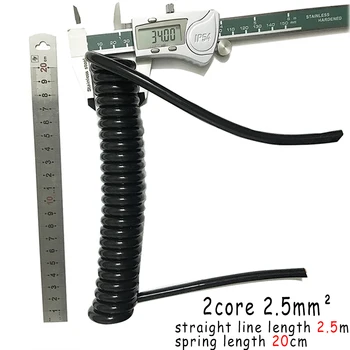 Žice pomlad spiralni kabel 2 jedro 2.5 mmm črno bel napajalni kabel lahko podaljša natezno žice Digitalni Podatkovni Kabli za Polnjenje 2204