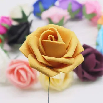 50pcs/lot 4 cm PE Pene Rose Cvetje Šopek Umetnih Poroko Cvetlični Okras Scrapbooking DIY Venec Poceni Očarljivo Rosette