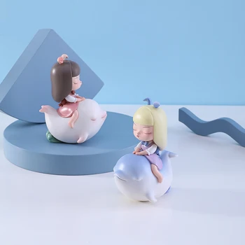 Sanje-O-Fairy-Tale Anime Slika Dolphin Serije Srčkan Kawaii Igrače Model PVC Garažna Komplet za Punčko Ustvarjalne Okraski 22056