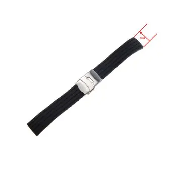 YCYS Črnega Silikona Watch Trak watch popravilo delov Uvajanje Sponke Nepremočljiva wantchbands 22 mm watch rezervnih