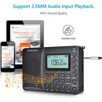 K603 Prenosni Radio, Digitalni Radio UKV Stereo MP3 Predvajalnik Zvočnika Zvočni Alarm Ura Prikaz Temperature FM/SW/AM 2206