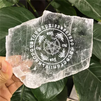 10 cm Naravnih Kristalno Jasno Selenit Rune Kamne Nezakonitih Čaker Vedeževanje Reiki Healing Darilo Dekor