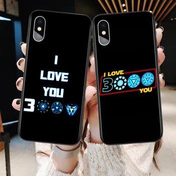 Mehko TPU Kritje Marvel Iron Man Ljubezen za iPhone 12 11 SE XS XR X 7 8 6 5 S mini Pro Plus MAX 2020 Black Primeru Telefon