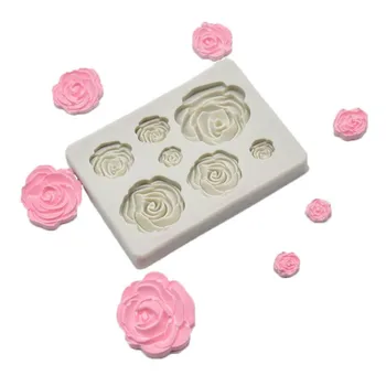 Rose Cvetje Fondat Silikonsko Plesni 3D Obrti Čokoladni Bonboni s Smolo Gline Plesni Torta Dekoraterstvo Orodja kuhinja Pecivo Peka Orodja 22204