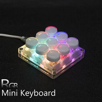 9 Tipke Mini Makro Tipkovnico s Programsko opremo za Programiranje LED RGB Z Eno Roko Numpad OSU! LED Mac os WIN 7 8 10 Outemu Gateron