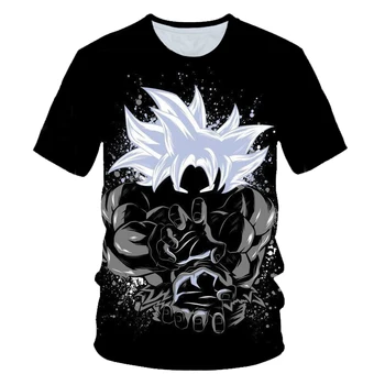 2021 Moda Super Majice Goku Kostum Tshirt za Moške Anime Moški Smešno 3D Tiskanja Črno t-shirt Ulične Oblačila Vrh Tees 2229