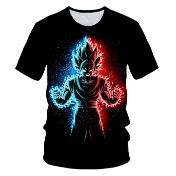 2021 Moda Super Majice Goku Kostum Tshirt za Moške Anime Moški Smešno 3D Tiskanja Črno t-shirt Ulične Oblačila Vrh Tees