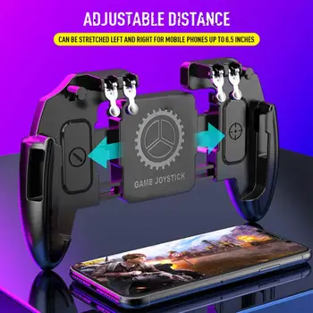 2021 Mobilne Palčko Krmilnik Šest 6 Prst Operacijski Gamepad Z Hladilni Ventilator Prihodek od prodaje Gumb Gamepad Za PUBG IOS Android