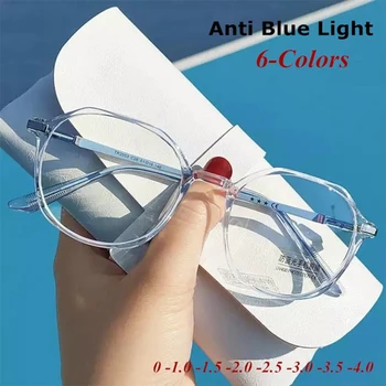 Vroče Prodajo Dame Moda Anti-modra Svetloba Očala Moških Enostavno Kratkovidnost Očala Osebnost Poligon korejski Ženska Očala