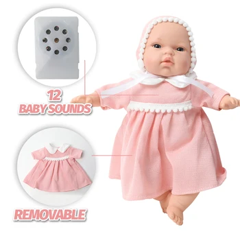 12 inch bebe rodi punčko veren mehki Silikonski Realne newborn baby Simulacije zvok, moda, oblačila, Lutka za Igrače dekleta darilo