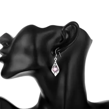 Čisti 925 Sterling Srebrni Uhani za Ženske kristal Ametist lupini uhani, modni Nakit elegantna dama, Božična Darila