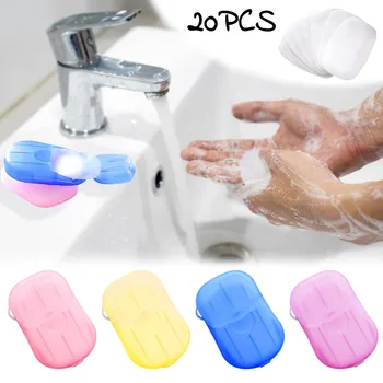20Pcs Enkratno Potovanje Milo Stanja Polje Priročen Žep Potovanja, Pohodništvo Umivanje rok z Milom Listi Kopel Tablet