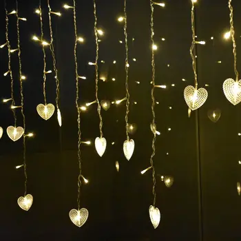 5M Zavese Snežinka Božično drevo Star Srce Niz LED luči 220V EU PLUG Center Kapi Balkon Dekoracijo Ledenica LED Luči