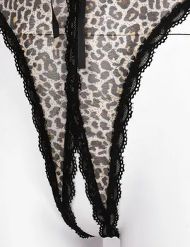 Ženska Nov Modni Camisole Seksi More Leopard Tiskanja Nastavljiv Plečetom Trakov Bowknot Crotchless Leotard Bodysuit Telovnik Vrh