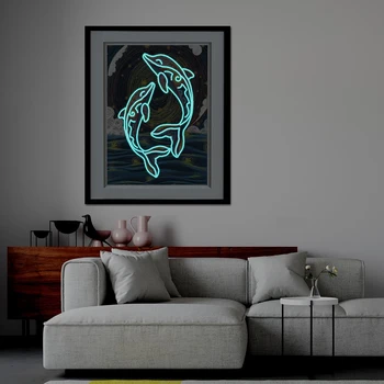 Posebno Oblikovan DIY Svetlobna Mozaik Komplet za Dekoracijo Doma Vezenje Vzorec Živali, Rib Nosorogovo 5D Diamant, Barvanje Plovil