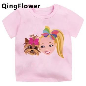 Jojo Siwa tshirt vrhu t-shirt otrok za najstnike poletje Srčkan lepa risanka oblačila