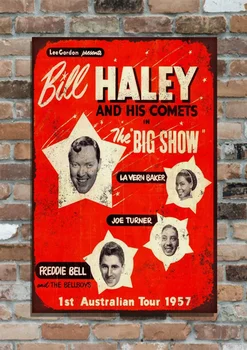 Klasični Kovinski Slikarstvo BILL HALEY & Kometi Koncert Plakat, Retro Vintage Kovinski Oglaševanje Prijavite