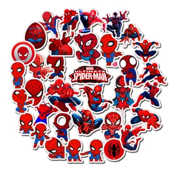 35Pcs Spider man Super Junak MARVEL Nalepke Otroci Igrače Avengers Nalepke Bomba spiderman Skateboard Prtljage Laptop, Avto nalepke