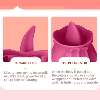 Klitoris Lizanje in Sesanje Jezika Rose Vibrator Stimulator Orgazem Polnilna Bradavičke Massager Ženske, Oralni Seks Igrače za Par