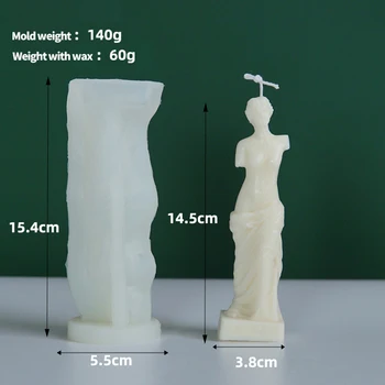 Silikonski 3D Človeško Telo Plesni Moški Žensko Telo DIY Sveča Plesni Zlomljeno Roko Venera Parfum Sveča Dišavna Sveča, zaradi Česar Plesni