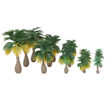 15 Miniaturnimi Vlaki Palme Gozd Plaži Diorama Krajine N Ž Merilu 1: 2345