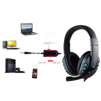Stereo Žične Gaming Slušalke Slušalke z Mikrofonom Za PS4 Sony PlayStation 4 / PC