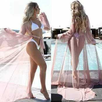 Meihuida Ženske Tam Kaftan Plaža Obleko Očesa Dolgo Bikini Sarong Prikriti Kopalk Beach Wear Kopanje Kopalke Plaža Obrabe