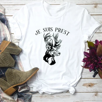Je Suis Prest Unisex Majica S Kratkimi Rokavi Ženske Grafični Tshirt Sassenach Claire Jamie Fraser T-Shirt Outlander Knjiga Serije Grafični T Srajce