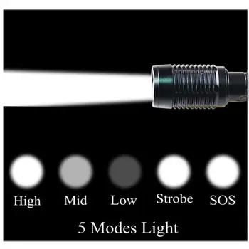 TopCom 5-Mode Taktično Lov Svetilka T6 LED Prenosni Pištolo Mount EOS Svetilka Zoom Luč Kolo medkrajevne Taborjenje Luč